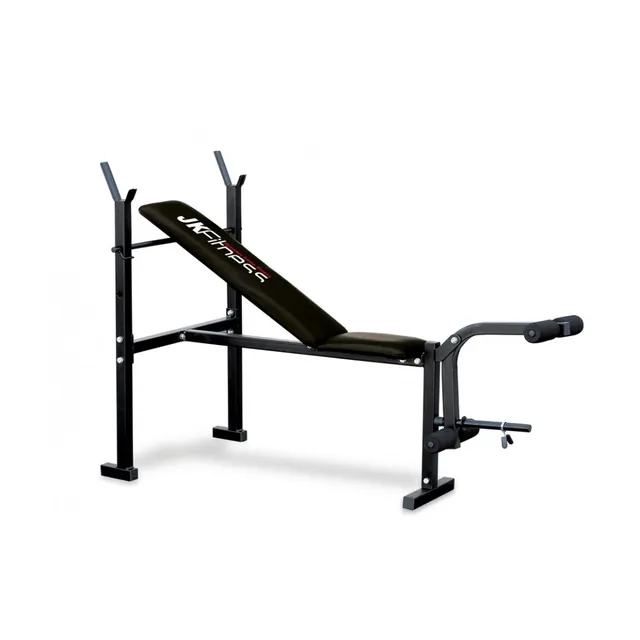 JK Fitness 6055 Panca Regolabile con Portabilanciere Eco - Nero