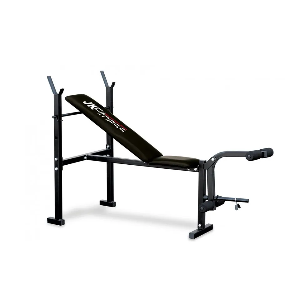jk-fitness-6055-panca-regolabile-con-portabilanciere-eco-nero image 1