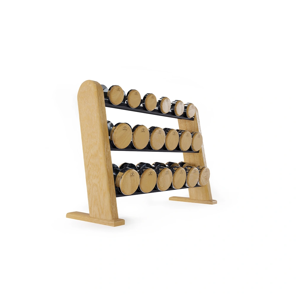 waterrower-dumbbells-quercia-rastrelliera-porta-manubri-in-legno image 1