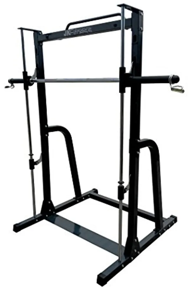 jk-fitness-smith-machine-300-kg-con-bilanciere-guidato-e-barra-trazioni image 1
