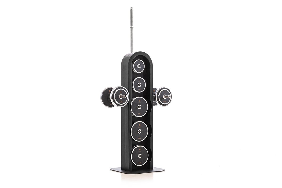 waterrower-nohrd-weightplate-tower-shadow-torre-porta-pesi-con-manubri-e-bilanci image 1