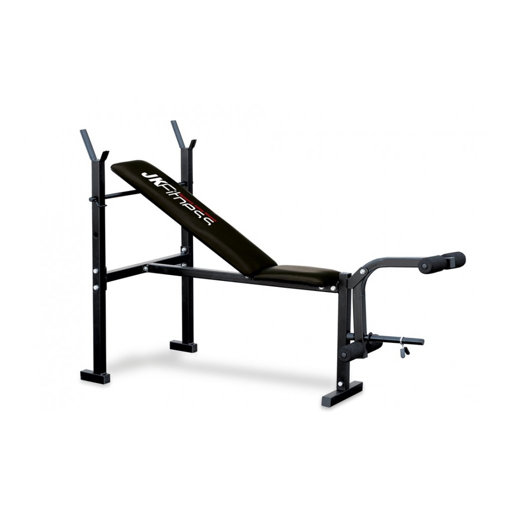 jk-fitness-6055-panca-regolabile-con-portabilanciere-eco-nero image 1
