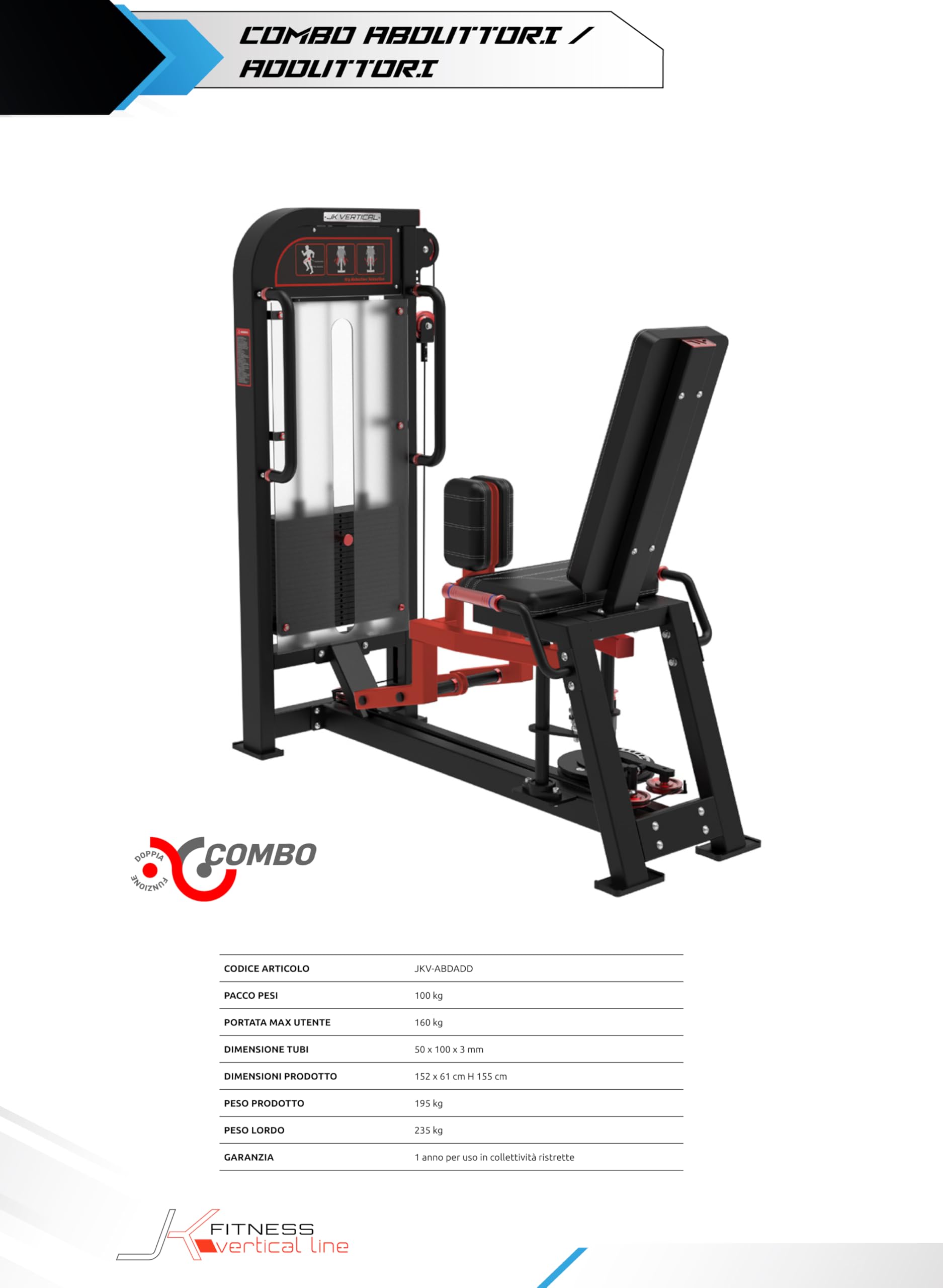 jk-fitness-combo-abductor-adductor-100-kg-macchina-interno-esterno-coscia image 2