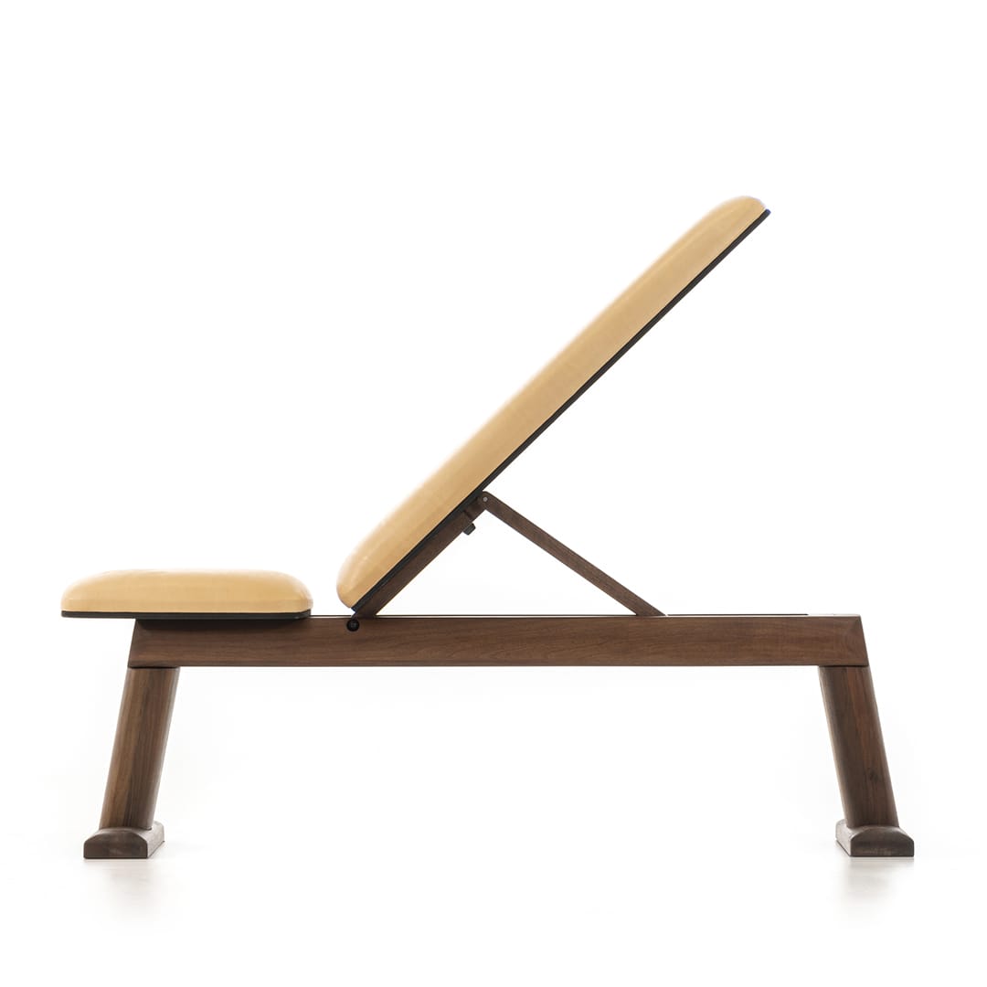 waterrower-weightbench-noce-in-pelle-naturale image 1