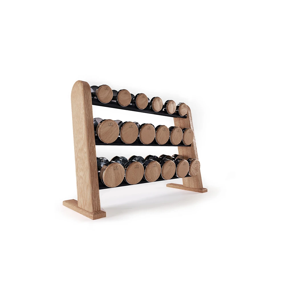 nohrd-dumbbells-vintage-set-manubri-con-rastrelliera-legno image 1