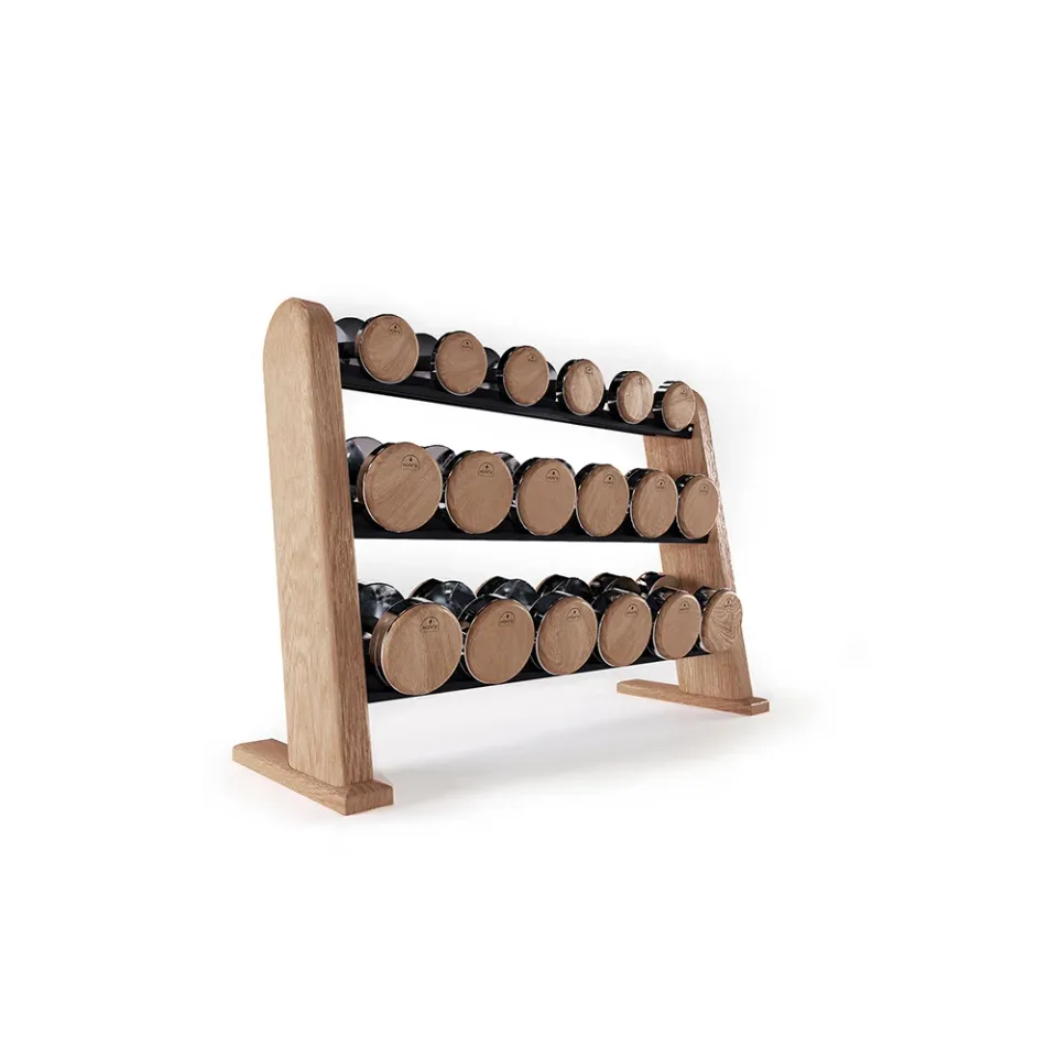 nohrd-dumbbells-vintage-set-manubri-con-rastrelliera-legno image 1